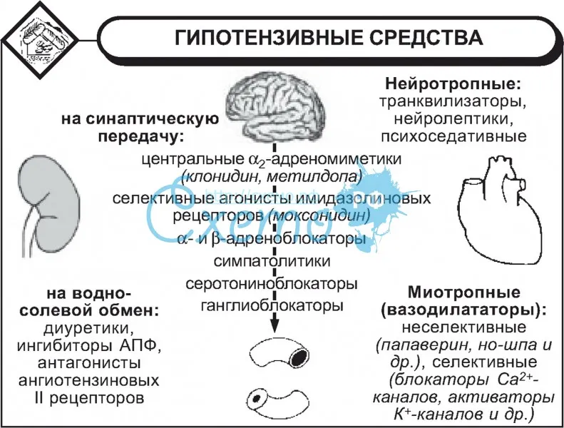 Купирование гипертонического криза препаратами