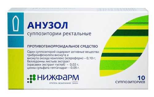 Анузол: инструкция по применению свечей при геморрое
