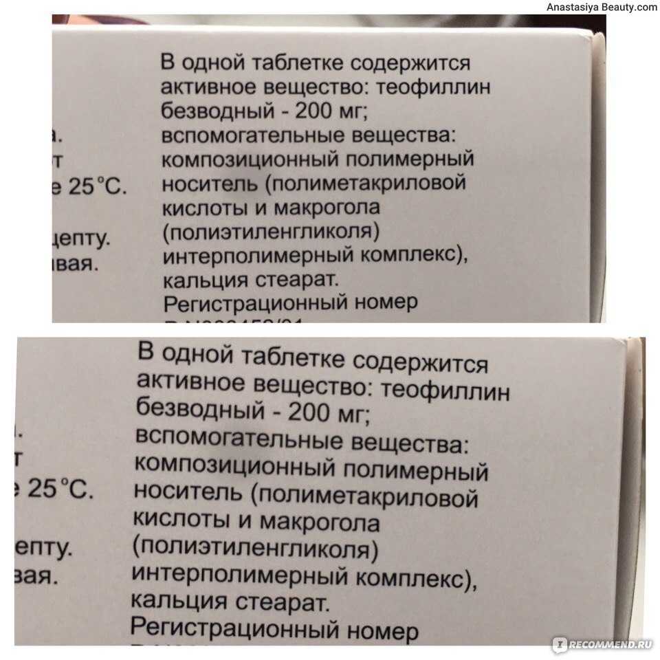 Лечебное действие теофиллина теопэк