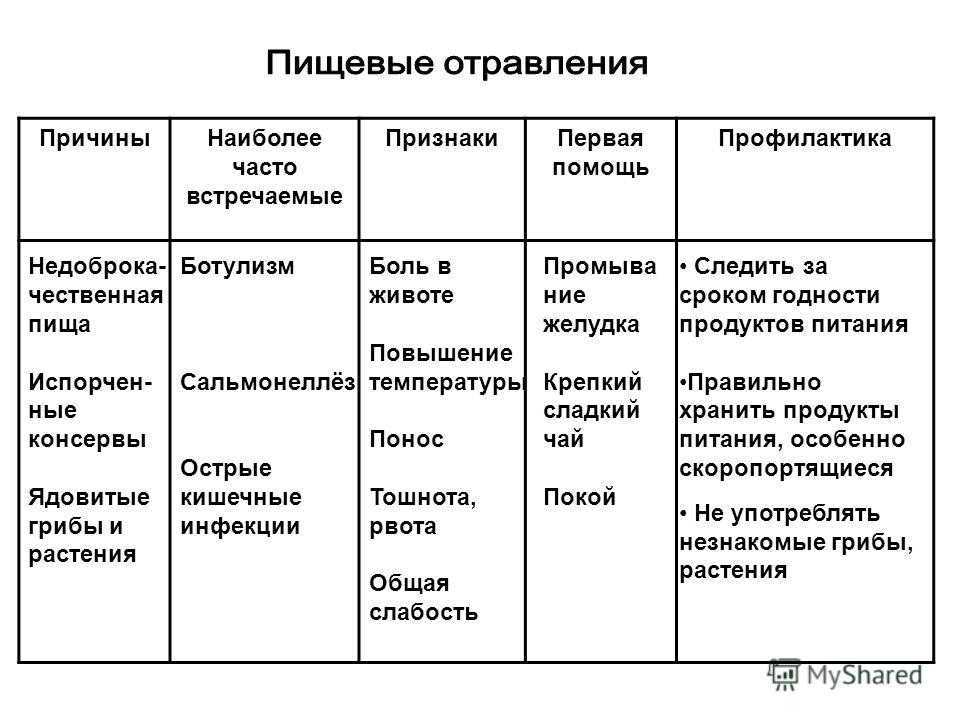 Пищевые бактерии, вызывающие отравления и заболевания различной этиологии