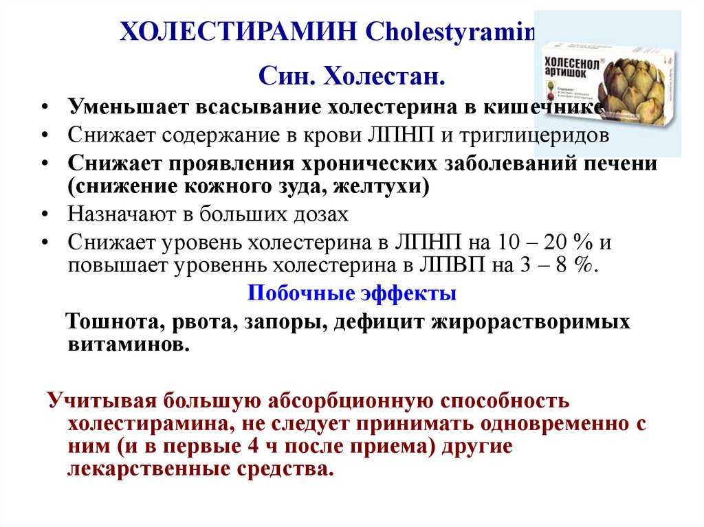 Холестирамин - рекомендации по применению, состав препарата, действие
