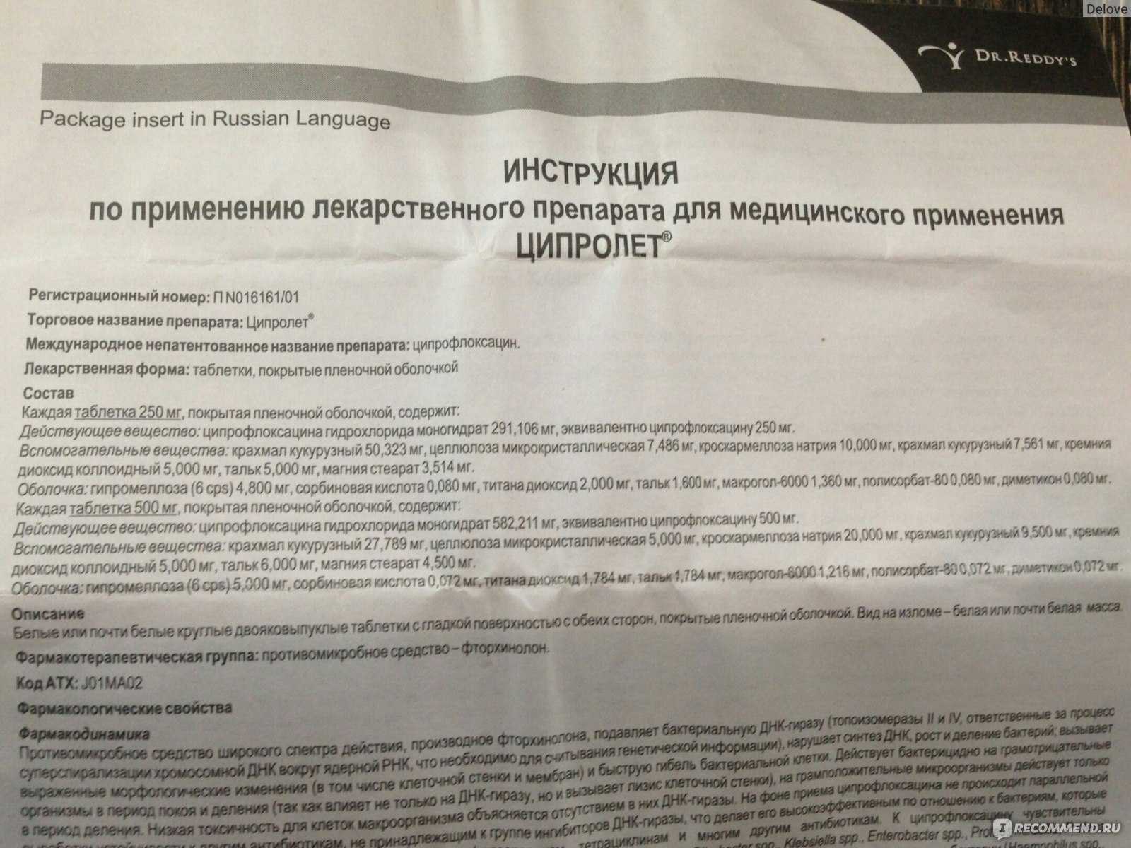 Ципролет: от чего помогает, инструкция по применению