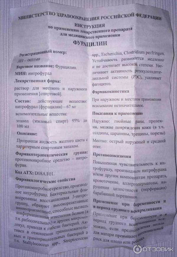 Фурацилиновый спирт для ушей: характеристика препарата раствора и особенности применения капель при отите