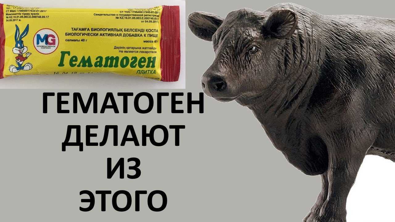 В состав гематогена входят черный пищевой альбумин, сгущенное с сахаром молоко, крахмальная патока, ванилин и сахароза