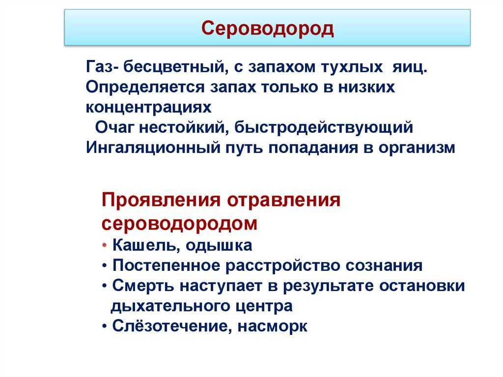 Диагностика при отравлении сероводородом