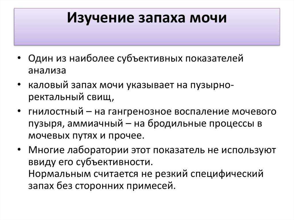 Моча вонючая - причины