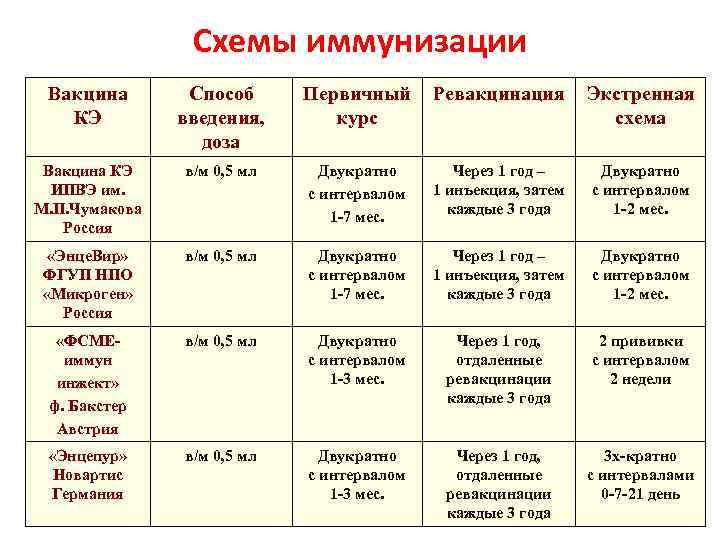 Вакцинация против клещевого энцефалита