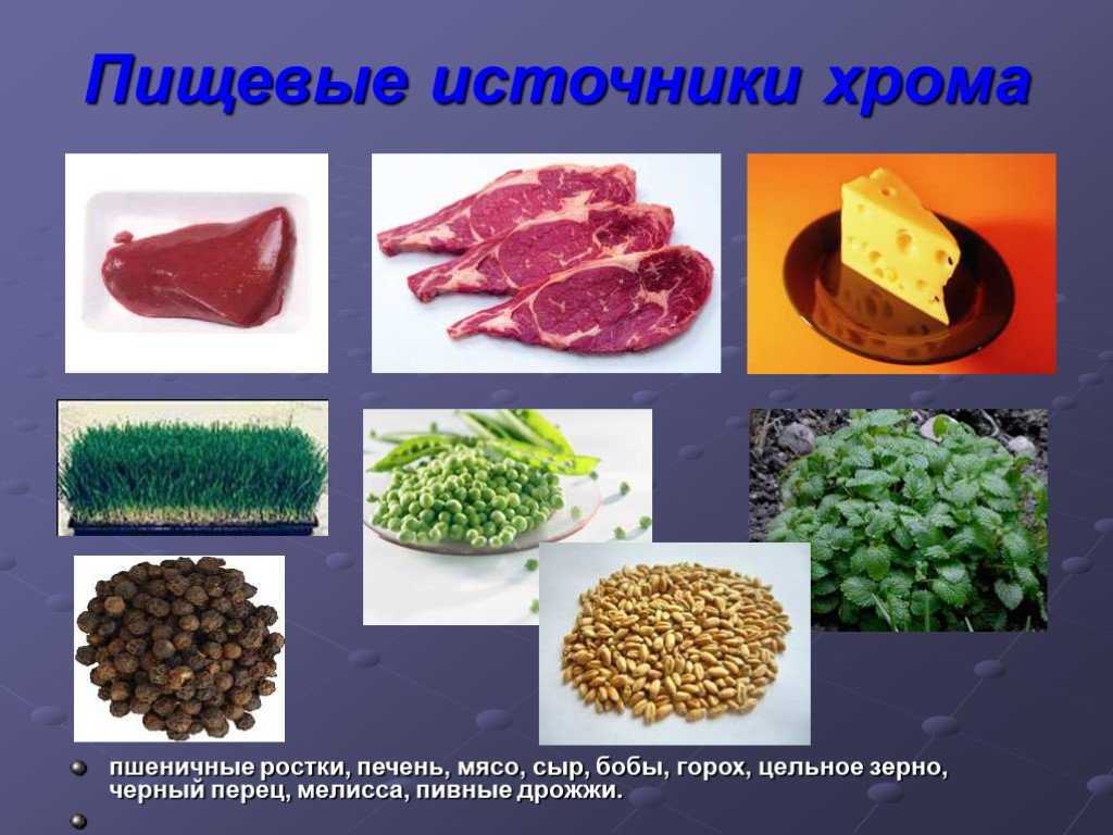 Продукты питания богатые хромом