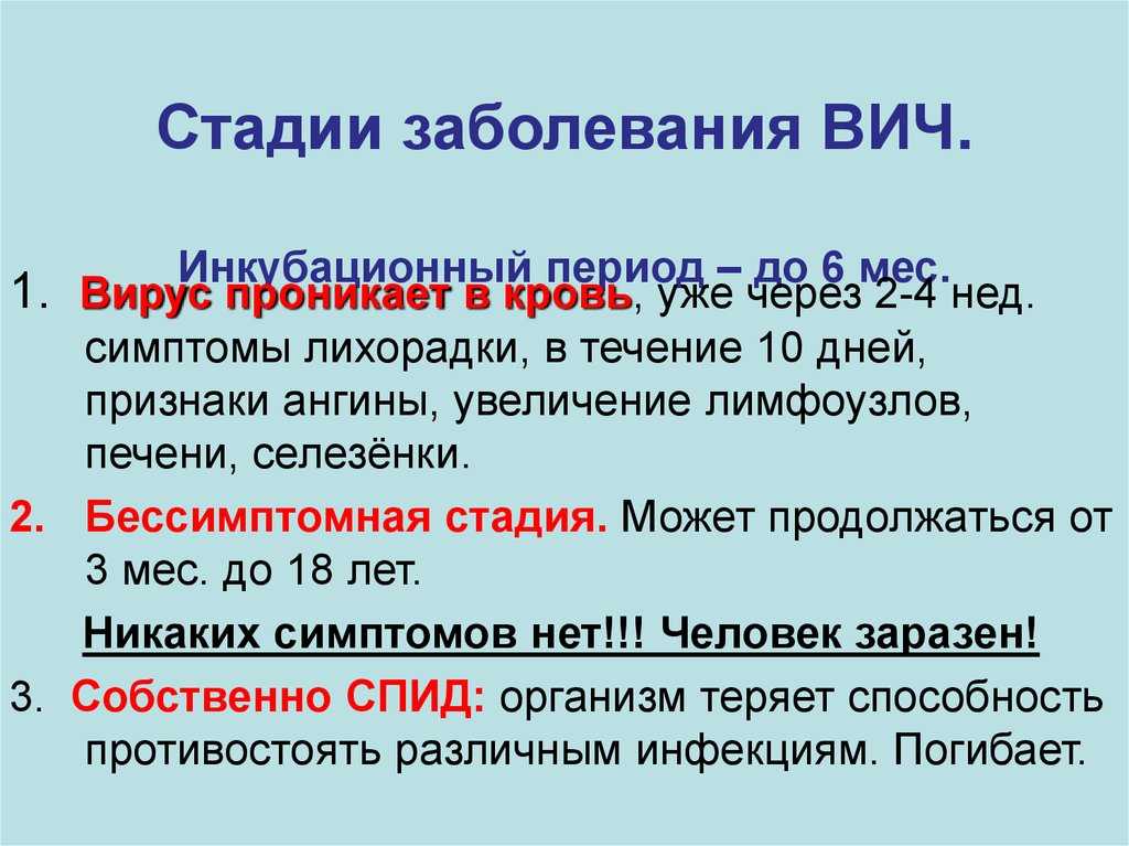 Симптомы вич - какие, на каких стадиях, что ожидать