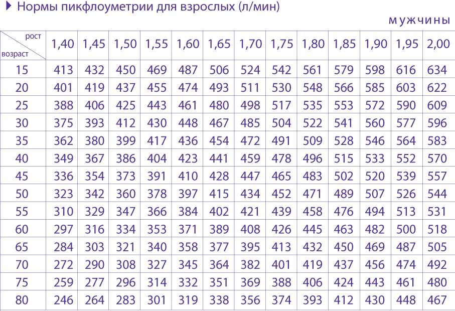 Пикфлоуметрия и ее показатели нормы, алгоритм проведения, дневники и графики