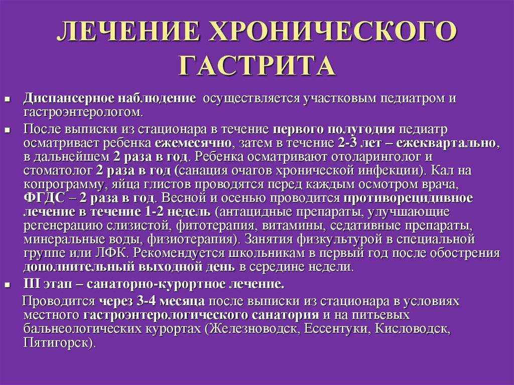 Варианты и длительность терапии гастрита желудка